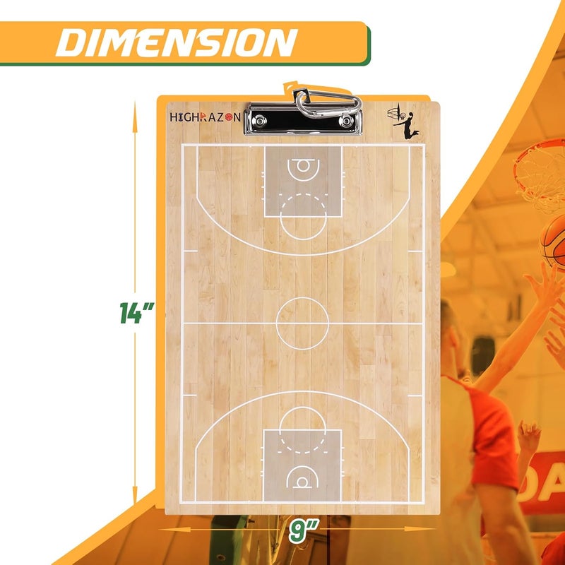 HIGHRAZON Basketball Coaches Clipboard,White Double-Sided Dry Erase Coach Clipboard, Color Basketball Whiteboard for Coaches, White Board with Marker for Coaches Gift - Image 2